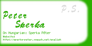 peter sperka business card